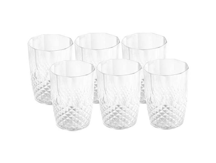 Wassergläser aus Kunststoff mit Kristalleffekt, 6 Stück, 400ml