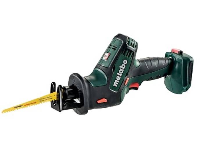 metabo SSE 18 LTX Compact Scie Sabre sans Fil\, 18 V\, Scie Égoïne Outil compact\, changement de lame sans outil\, pour lames sabre et sauteuse\, sans batterie ni chargeur\, 1.7 kg
