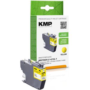 KMP kompatibel für Brother LC-421XLY, 500 Seiten, gelb  Tinte