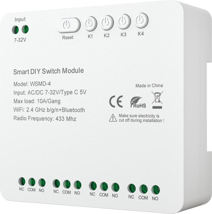 Avatto Wsmd-4 32V Wi-Fi relais, 4-kanaals