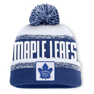 Bommelmütze FANATICS "Fanatics Mütze Toronto Maple Leafs Thrive Cuffed Pom Beanie", Jungen, Gr. onesize, blau, 100% Polyacryl, Mützen