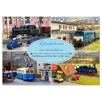 Retrobahnen en miniature (Tischkalender 2027 DIN A5 quer), CALVENDO Monatskalender
