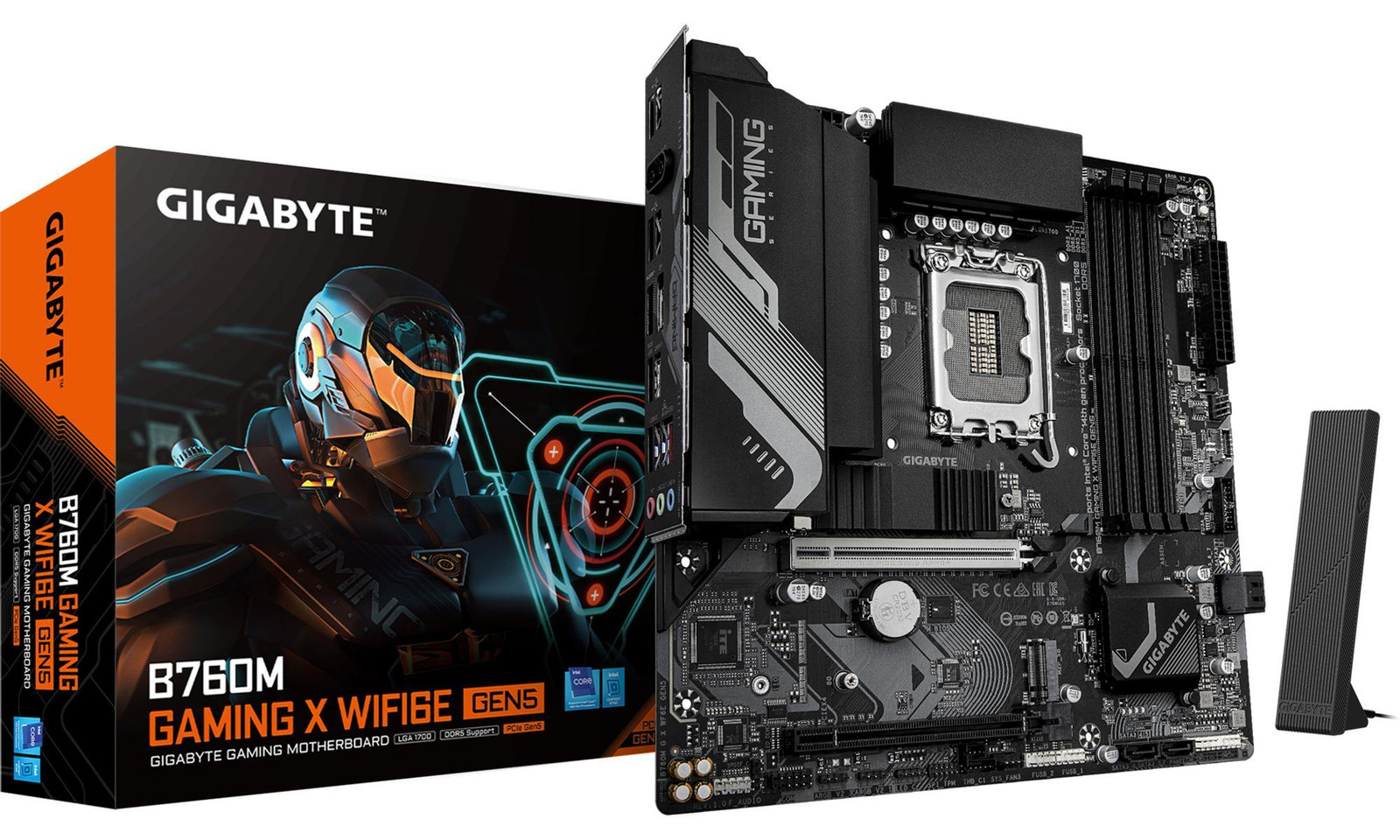 Gigabyte B760M Gaming X WiFi6E Gen5 moederbord, mATX, DDR5, Socket S1700