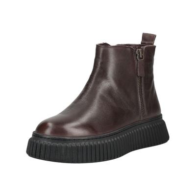 Plateaustiefelette ANDREA CONTI "Andrea Conti Stiefelette Leder", Damen, Gr. 39, braun (dunkelbraun), Leder, Schuhe