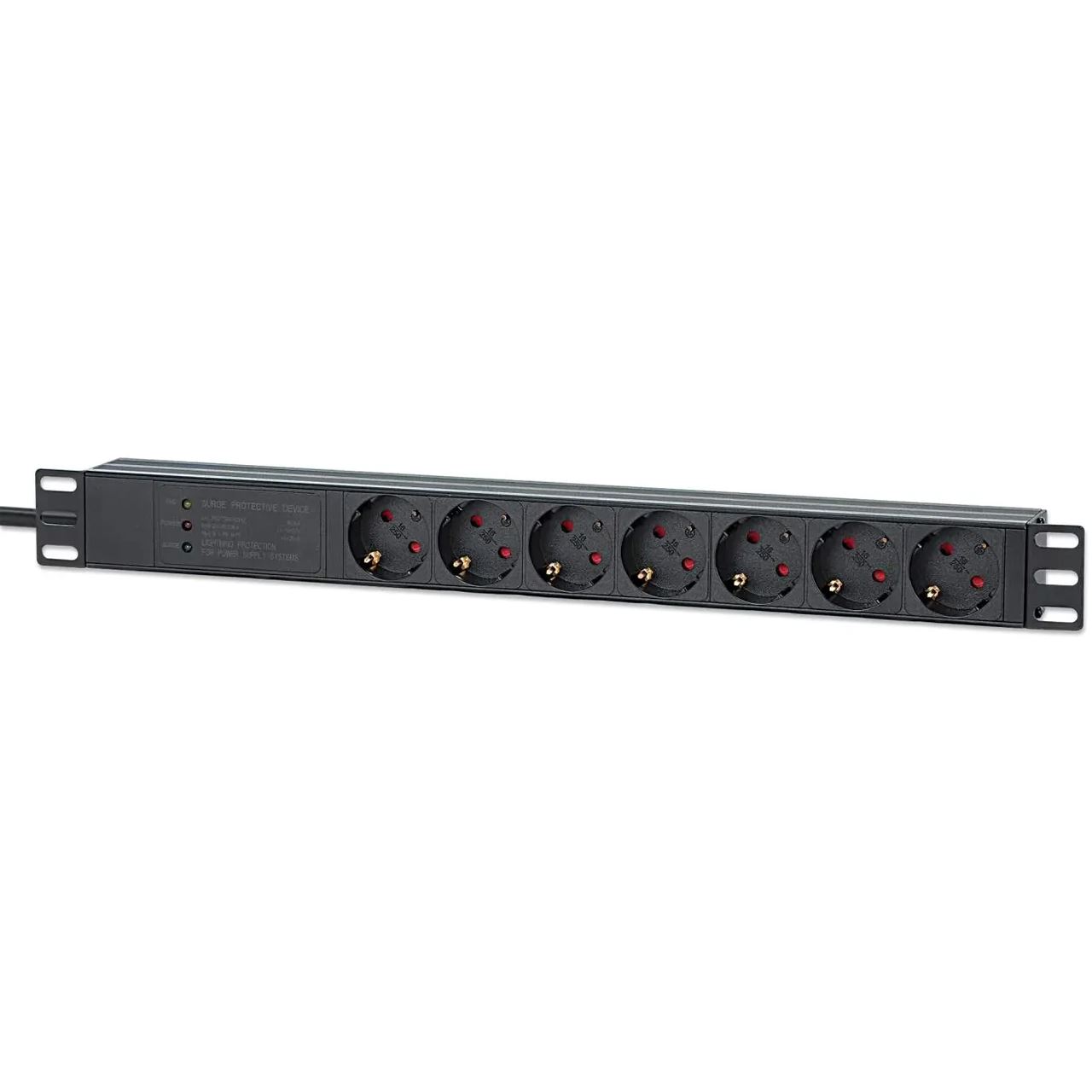 3.00m Intellinet Strom 19" Steckdosenleiste Schutzkontakt Schwarz 7 (715140)