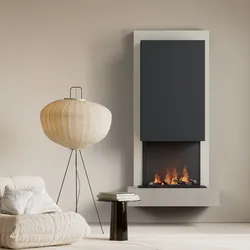 muenkel design Arco [Elektrokamin Opti-myst]: Concrete (Betonoptik) - Schwarz