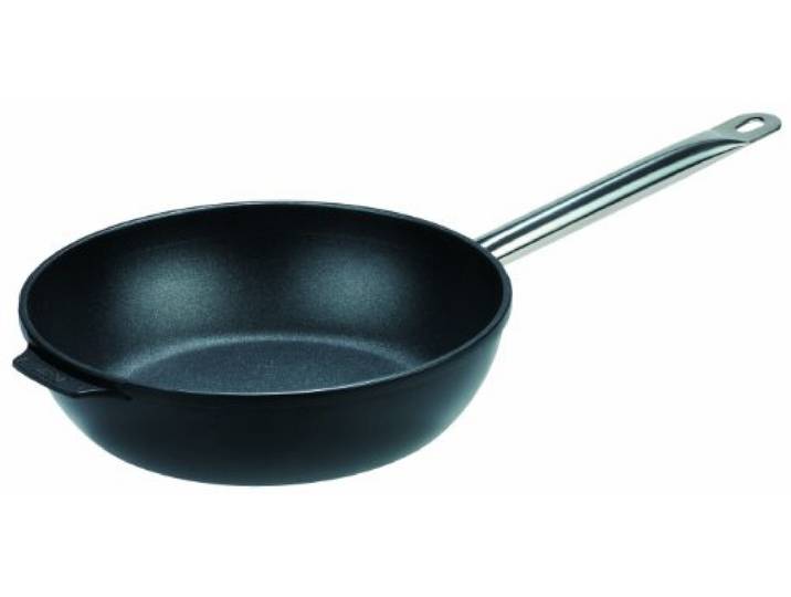 GSW 163248 GastroTraditionell TITANIUM Sauteuse mit Edelstahlgriff - 24cm, Schwarz