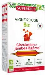 Superdiet Vigne Rouge Bio - 20 Ampoules de 15 ml - Boîte 20 ampoules de 15 ml