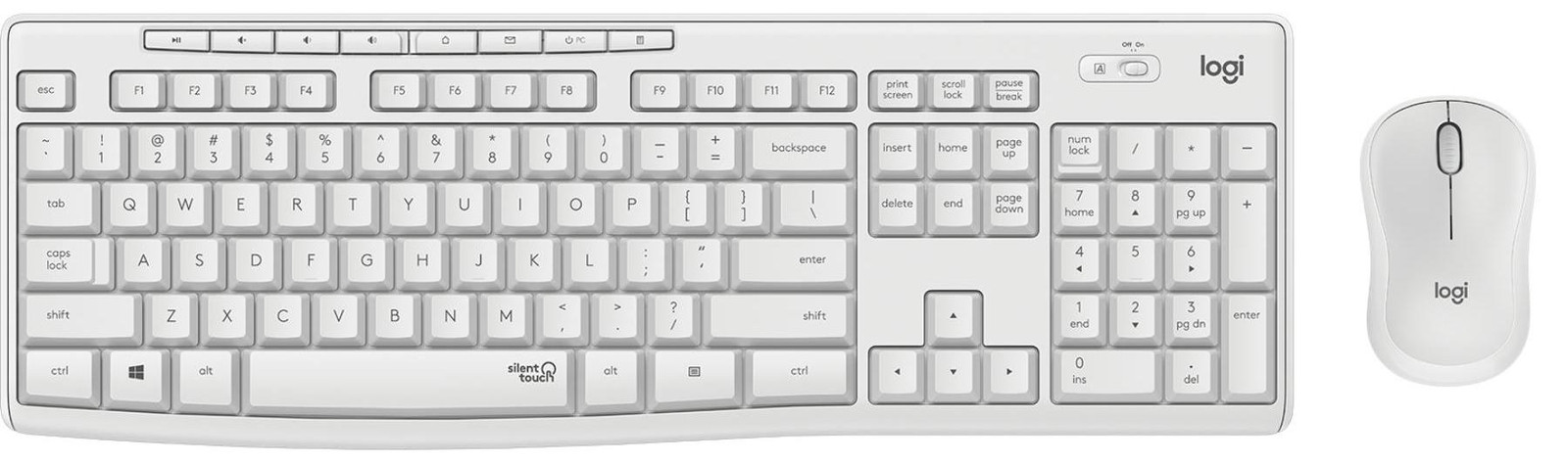 Logitech MK295 Silent Draadloos Combinatie Keyboard en Muis QWERTZ Wit