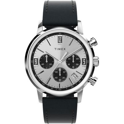 Chronograph TIMEX "MARLIN", schwarz, Armbanduhren, Herren, Chronograph, Quarzuhr, Armbanduhr, Herren, Datum, Stoppfunktion, 12/24-Std.-Anzeige