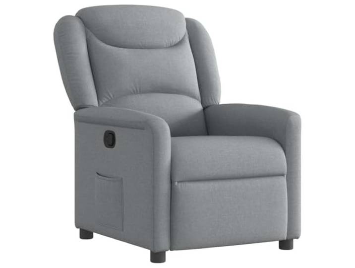 vidaXL Fauteuil verstelbaar stof lichtgrijs, relaxfauteuil, relaxstoel, armstoel, leunstoel, luie stoel, tv stoel, standenstoel, fauteuil stoel