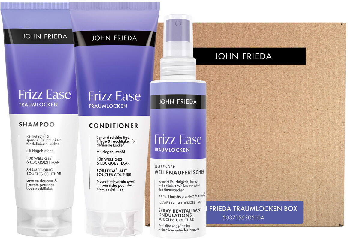 700ml JOHN FRIEDA Frizz Ease Traumlocken Box (Shampoo 250ml + Conditioner 250ml + Spray 200ml)