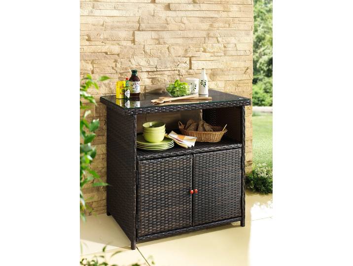 Praktisches Sideboard für Garten oder Terrasse, Braun