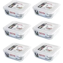 Pyrex Mikrowellengeeignete klassische quadratische Glasschale, Vorratsbehälter