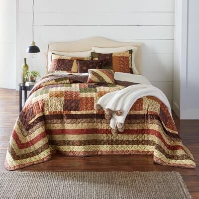 Salem Harvest Bedspread by BrylaneHome in Brown Multi (Size FULL)