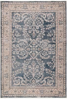 Terra by Obeetee Heirloom Antique Floral Navy Rug