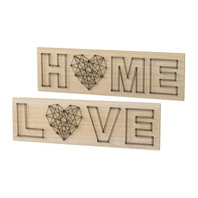 Holzbild CREATIV HOME, silber (farbe bild(er): silberfarben), B:40cm H:15cm T:4cm, Bilder, Holzbild, Wanddeko, aus Holz, mit Schriftzug