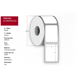 Capture, Etikettenrolle, Label 76 x 25mm, Core 76mm (76 mm)