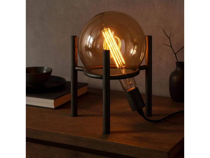 Lampe industrielle à poser en argent veilli - Saturn