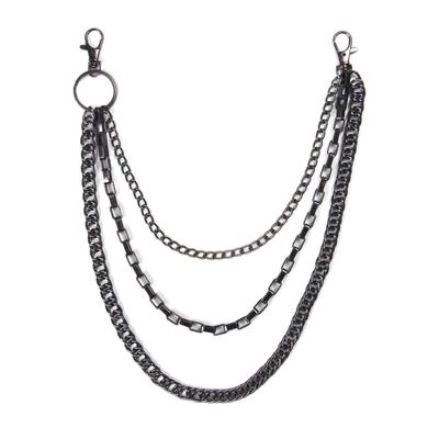 Hosenkette FIRETTI "mehrreihige Venezianer-/Gliederkettengliederung, Kreuz", grau (gunfarben), Hosenketten, Herren, Metall