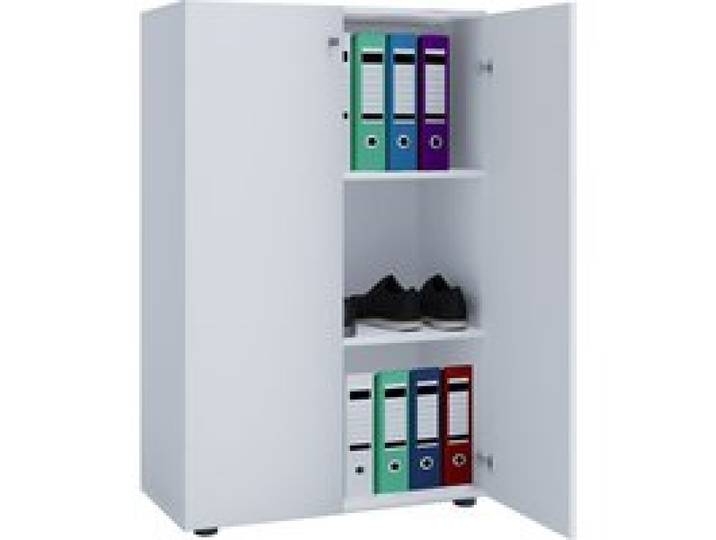 Armoire de bureau Lona (portes battantes, blanc, XL)