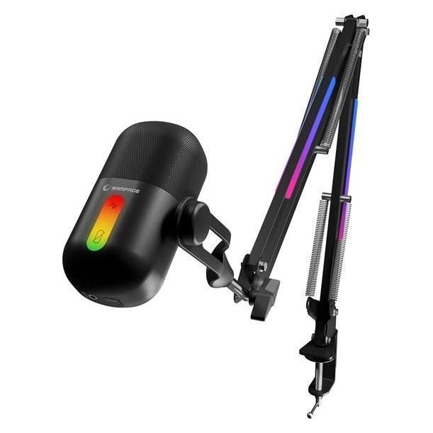Rampage Mikrofon - ARPEJ (?llv?ny, RGB, Nierencharakteristik, 50 Hz-18 kHz, schwarz) (ARPEJ-BLACK)