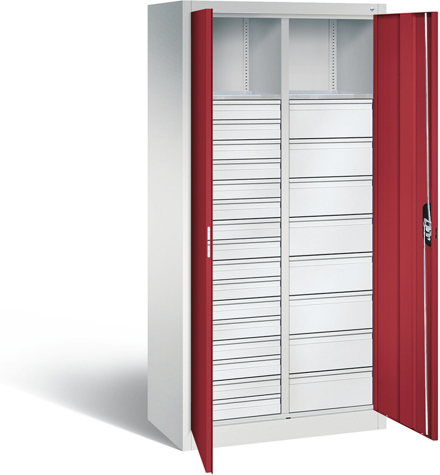 C+P Werkzeugschrank Acurado, H1950xB930xT500mm, Front Rubinrot, Korpus Lichtgrau (8921-303) ; C + P Möbelsysteme (8921-303 S10064)