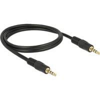 Audiokabel Klinke 3,5mm 4Pin > 3,5mm Stecker 4Pin schwarz, 1 Meter