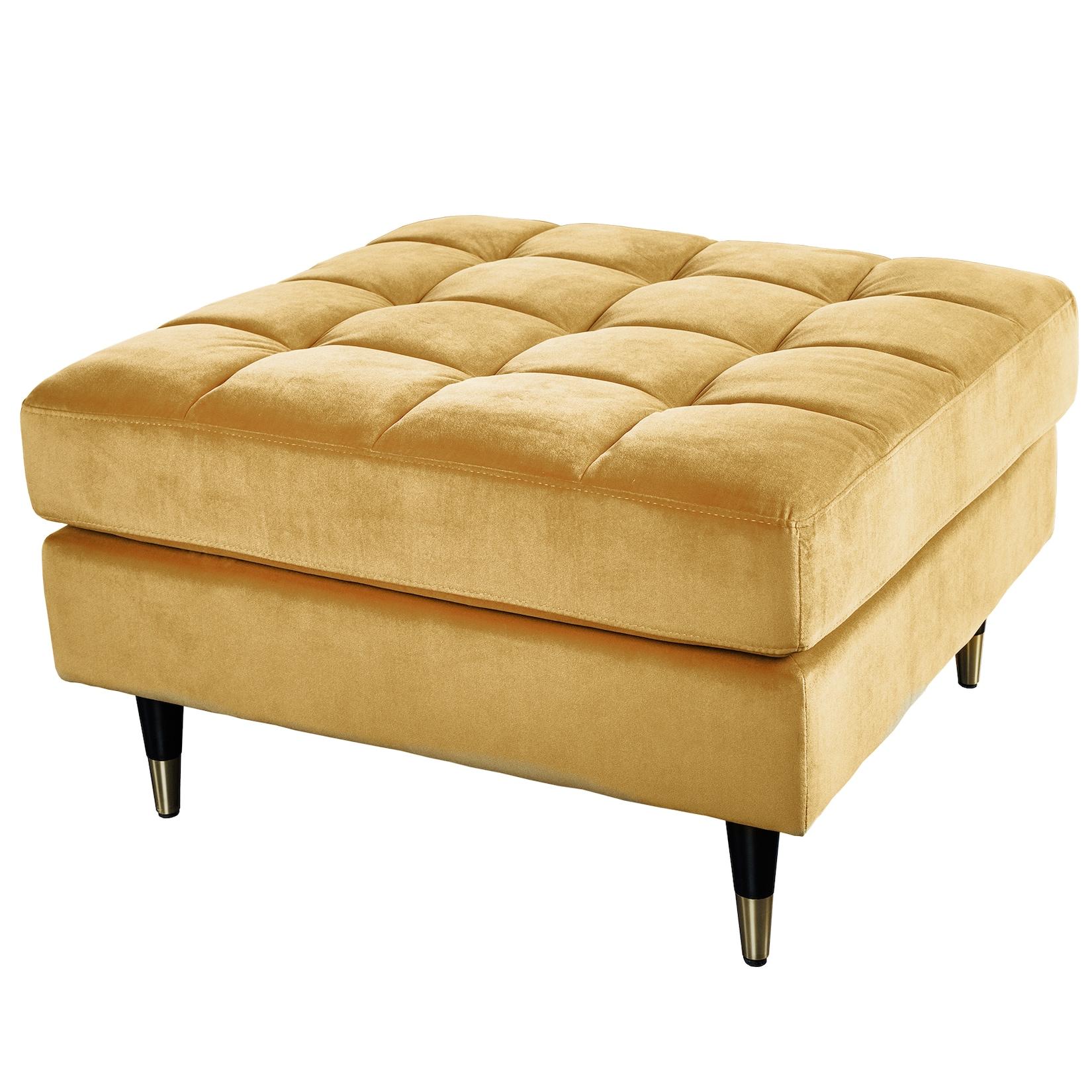 riess-ambiente Hocker COZY VELVET - 80cm senfgelb gold Samt Metallfüße