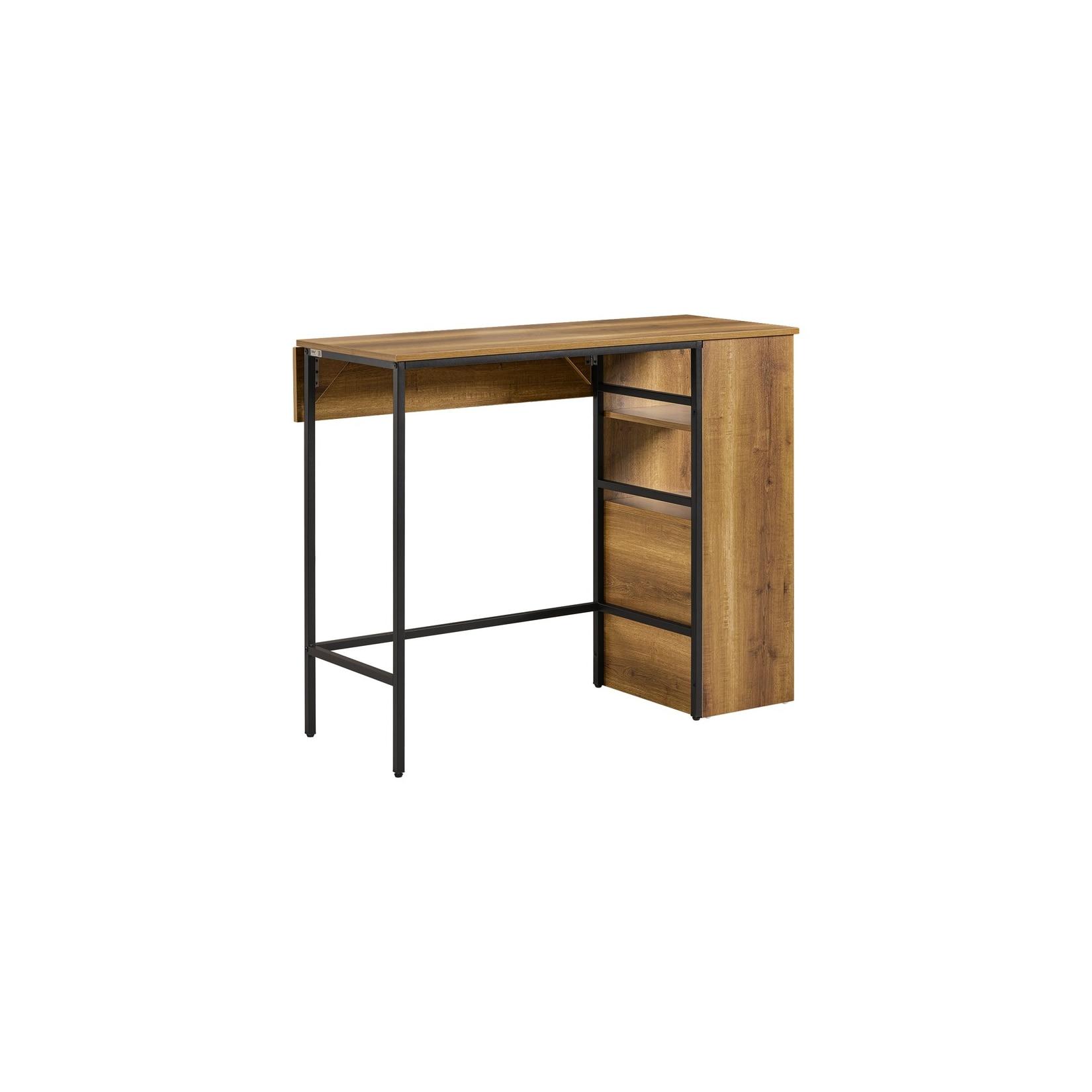 SoBuy Bartisch mit erweiterbarer Tischplatte Dunkelbraun 120x65x95cm Industriell