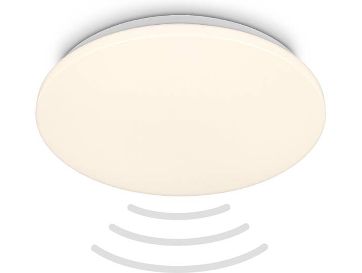 BRILONER - LED Badkamerlamp - badkamerverlichting met bewegingsmelder - warm wit licht - Ø35 x 5.5 cm - wit