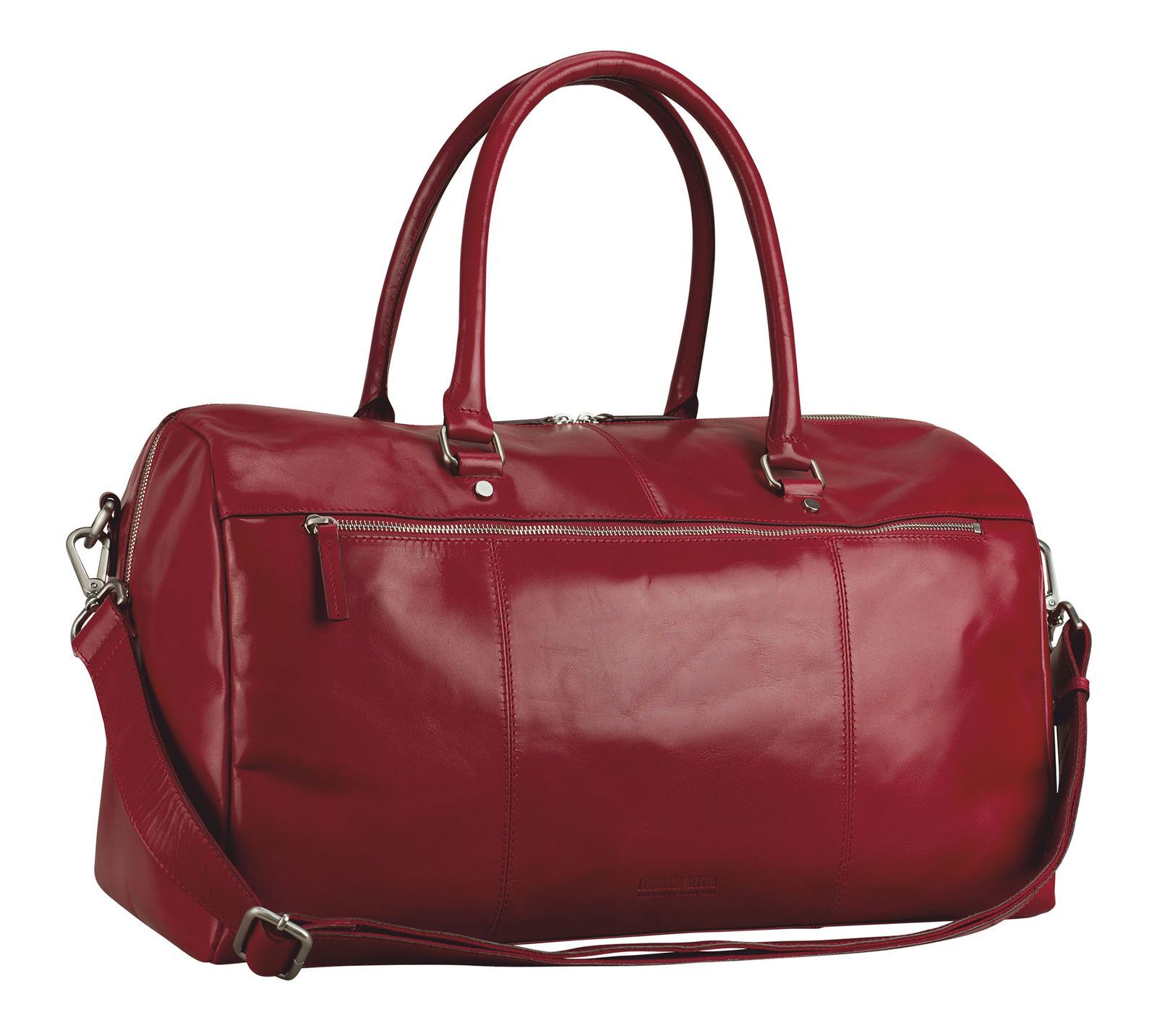LEONHARD HEYDEN Leder Reisetasche Umhängetasche Cambridge Travel Bag Red dunkelrot