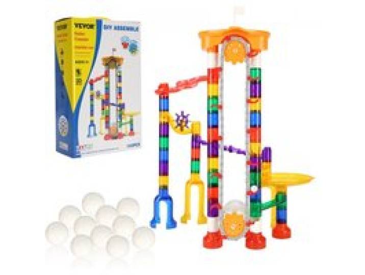 VEVOR Circuit à billes, 153 PCS, avec ascenseur motorisé, jeu de construction de labyrinthe de billes, avec 30 billes en plastique, jouet intellectuel éducatif STEM, pour enfants de 3 ans et plus
