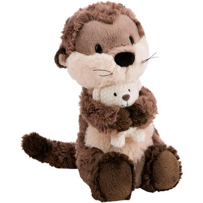 Kuscheltier NICI "Winter, Otter Ophelio mit Teddy 7cm gestrickt 25cm", braun, Plüschfiguren, KinderH:25cm, Plüsch, Polyester, Kuscheltier, H:25cm