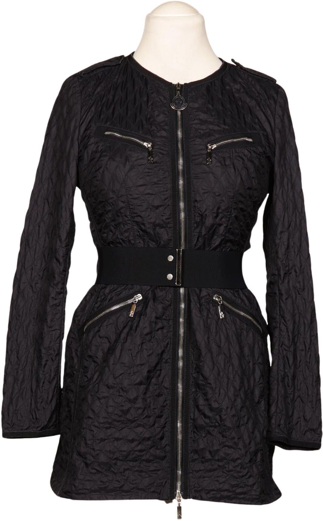Moncler Damen Mantel, Schwarz, Gr. EU 42 (IT 48), Synthetik - Second Hand