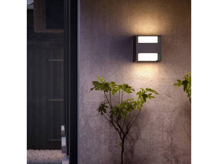 Philips LED Außenwandleuchte Arbour, schwarz, Aluminium, Modern