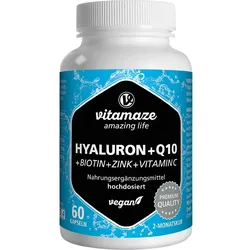 Hyaluronsäure 200 mg Hochd. + Coenzym Q10 Vegan 60 ST