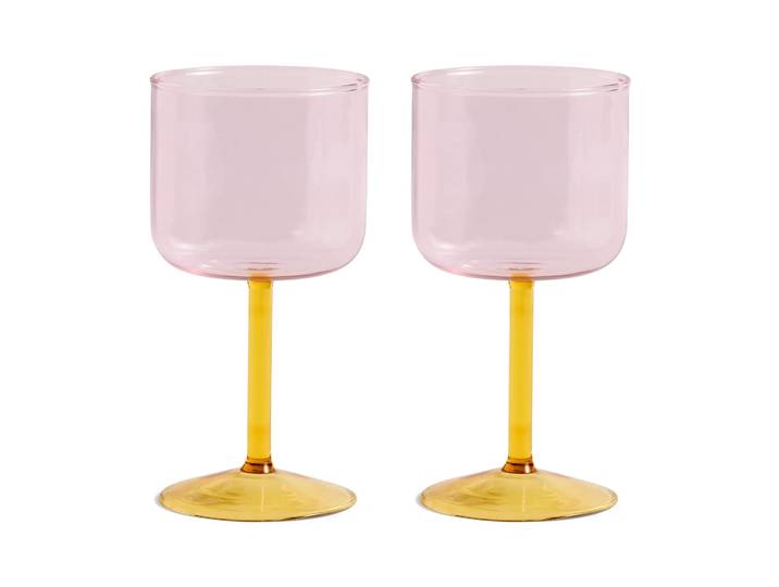 HAY Verre à vin Tint 25 cl Lot de 2 Rose-jaune