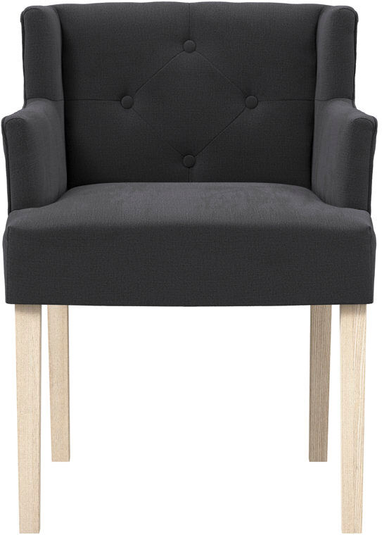 LPD SHAY WINGED DINING CHAIR WITH ARMS Anthracite 78.5cm H X 56.5cm W X 22.6cm D