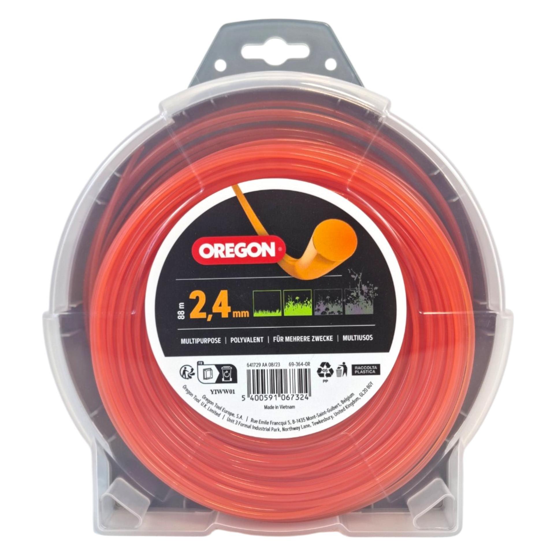 Oregon Faden multicolor orange rund 2.4 mm x 88 m (Rasentrimmer) (69-364-OR)