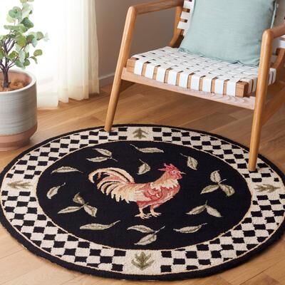 SAFAVIEH Hand-hooked Vintage Poster Ariadni Rooster Wool Rug..
