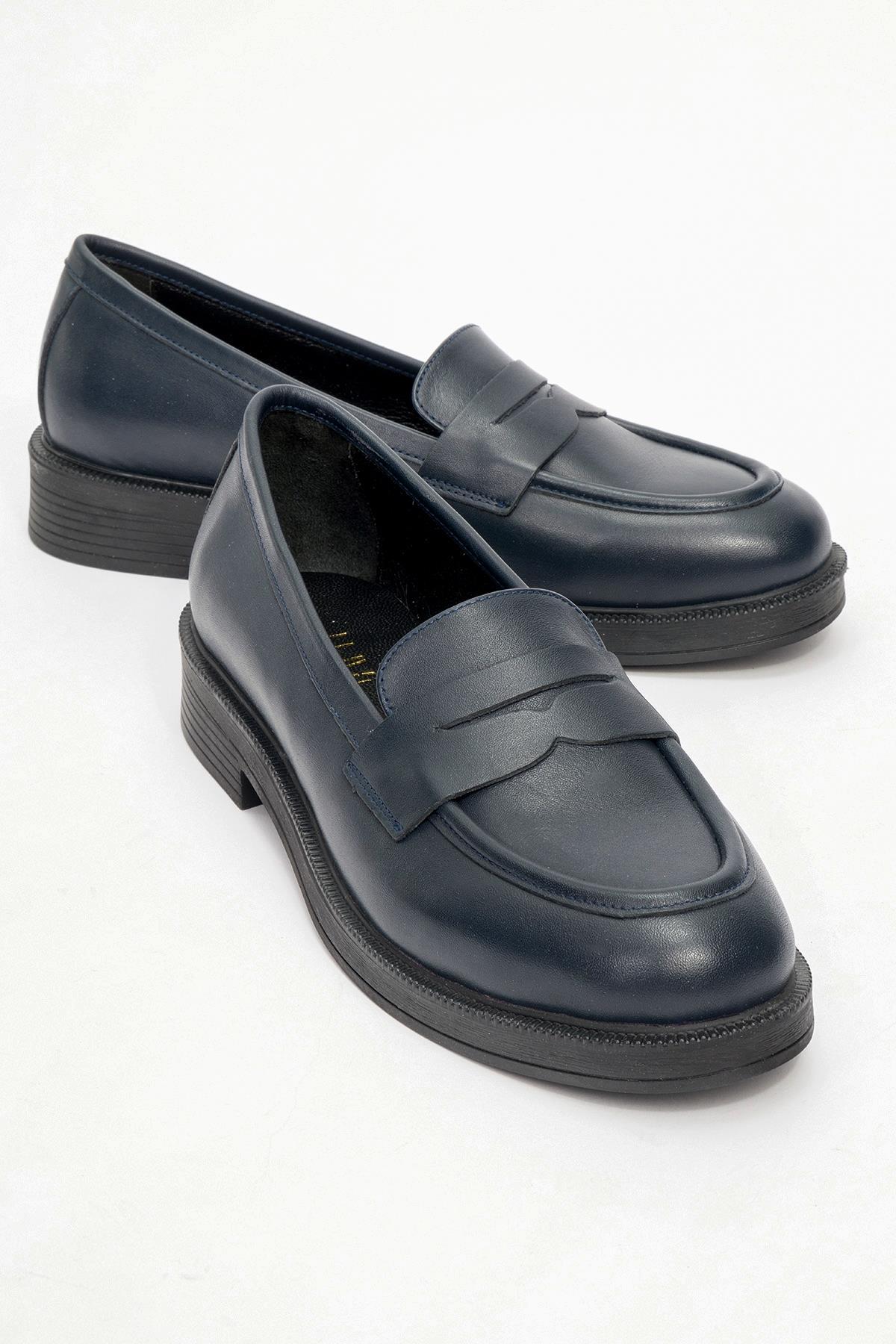 Forever & Always Plateau-Pennyloafer aus Leder - Marineblau