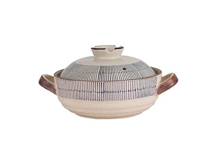 Keramiktopf mit Deckel, Hitzebeständiges Keramik-Kochgeschirr for Reis-Hot Pot, Eintopf, Suppe(1L)