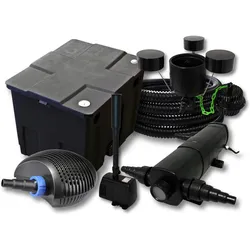SunSun, Brunnen + Gartenteich, FilterSet 12000l,36W Teichklärer,40W Pumpe Schlauch Skimmer CSP250 Springbrunnen