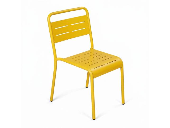 Ensemble De 4 Chaises De Jardin Empilables Jaunes Bergame