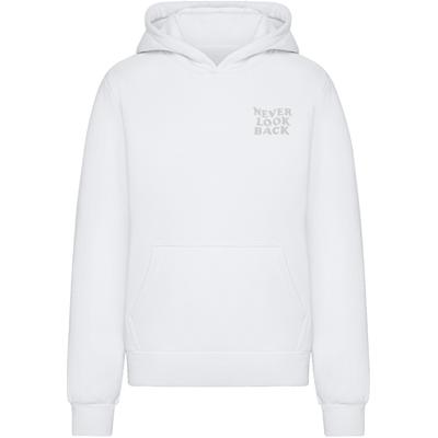 Kapuzensweatshirt MISS TEE "Miss Tee Never Look Back Ladies Fluffy Hoody", Damen, Gr. XXL, weiß, 70% Baumwolle, 30% Polyester, bedruckt, Rundhals, Sweatshirts