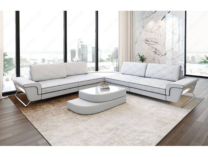 Couch Sepino L-Form in Leder