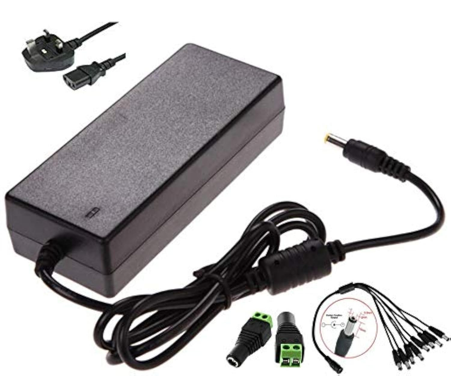 Dripio 12V 5A 60W voeding met 8-voudige splitterkabel voor LED-strips