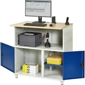 Rau Rau Computerschrank Modell 1023, lichtg / blau, aus Metall, für Industrie, abschließbar
