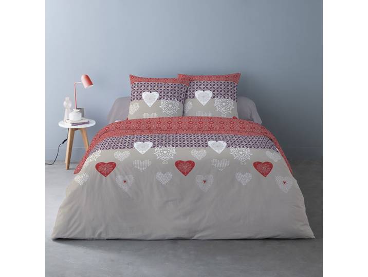 Parure de couette 100% coton flanelle imprimée 260x240 2 taies